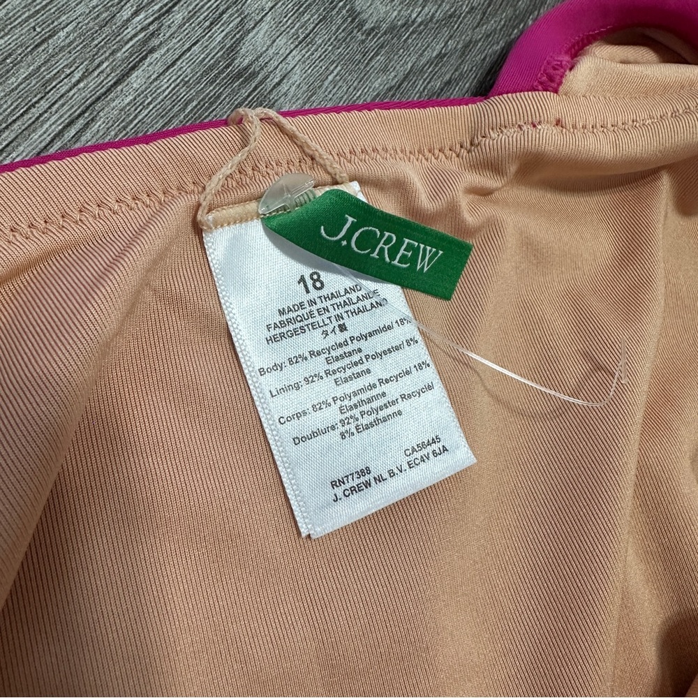 J. Crew Ruched Ruffle Hot Pink One Piece Swimsuit - Picture 8 of 9